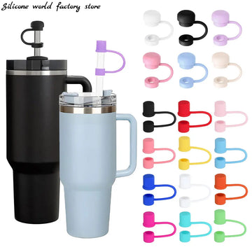 Silicone Straw Covers Cap Reusable Straw Toppers For Stanley Cup Leak-Proof Accessories